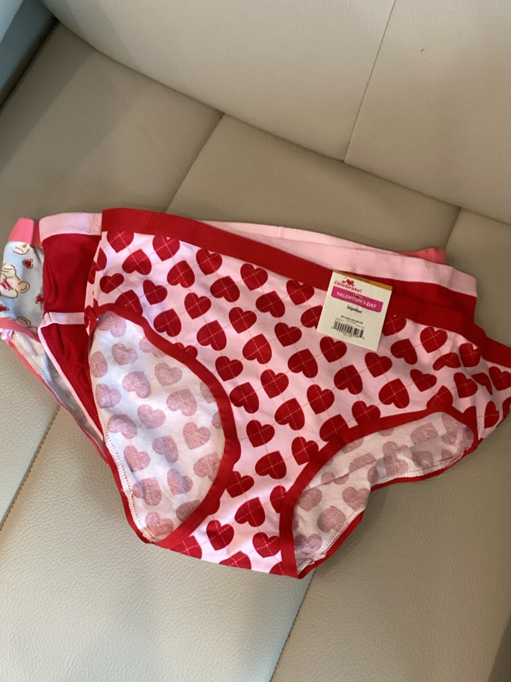 Women's Red Heart Print Cotton Bikini Panties